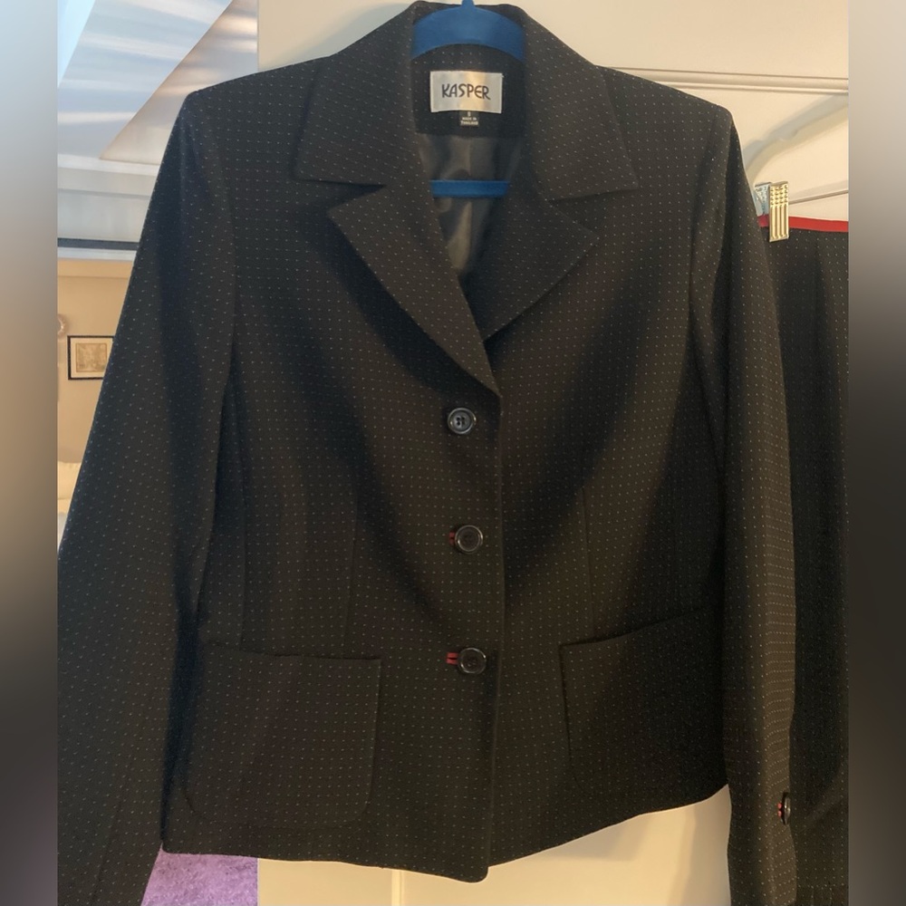 Kasper Three Button Jacket and Skirt Suit (size 8)